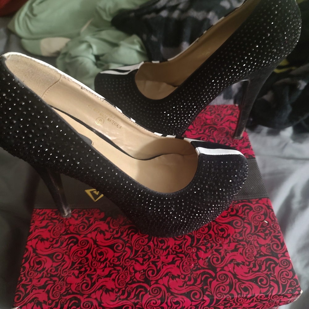 Elegant Black Studded Women's Heels